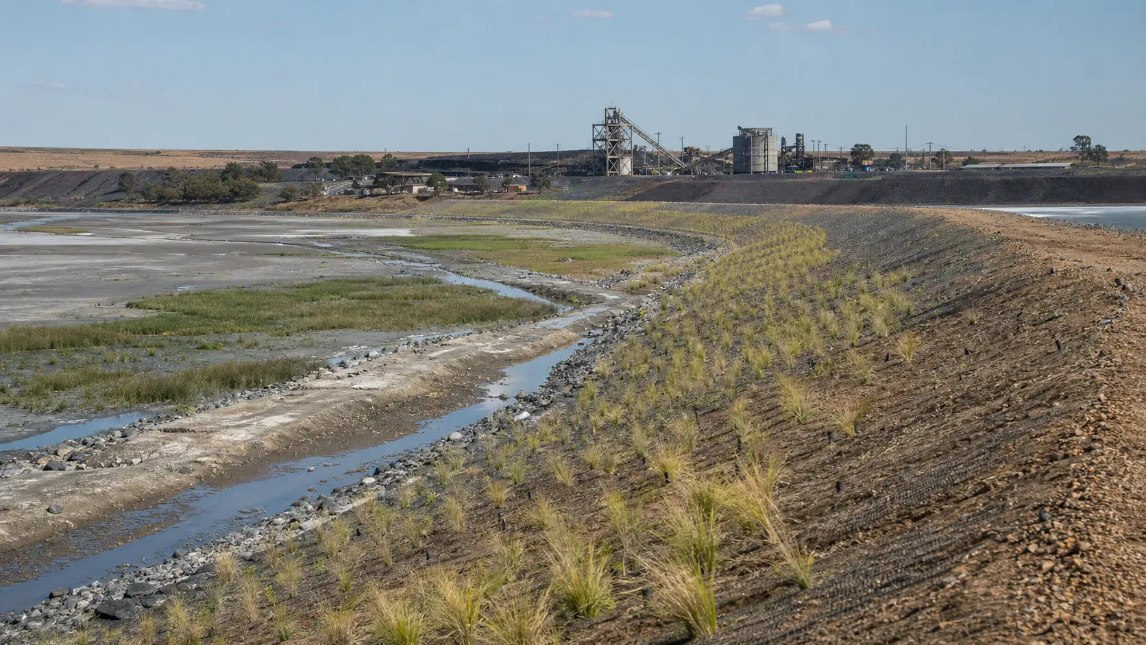 Tailings rehabilitation activity with surface recovery infrastructure